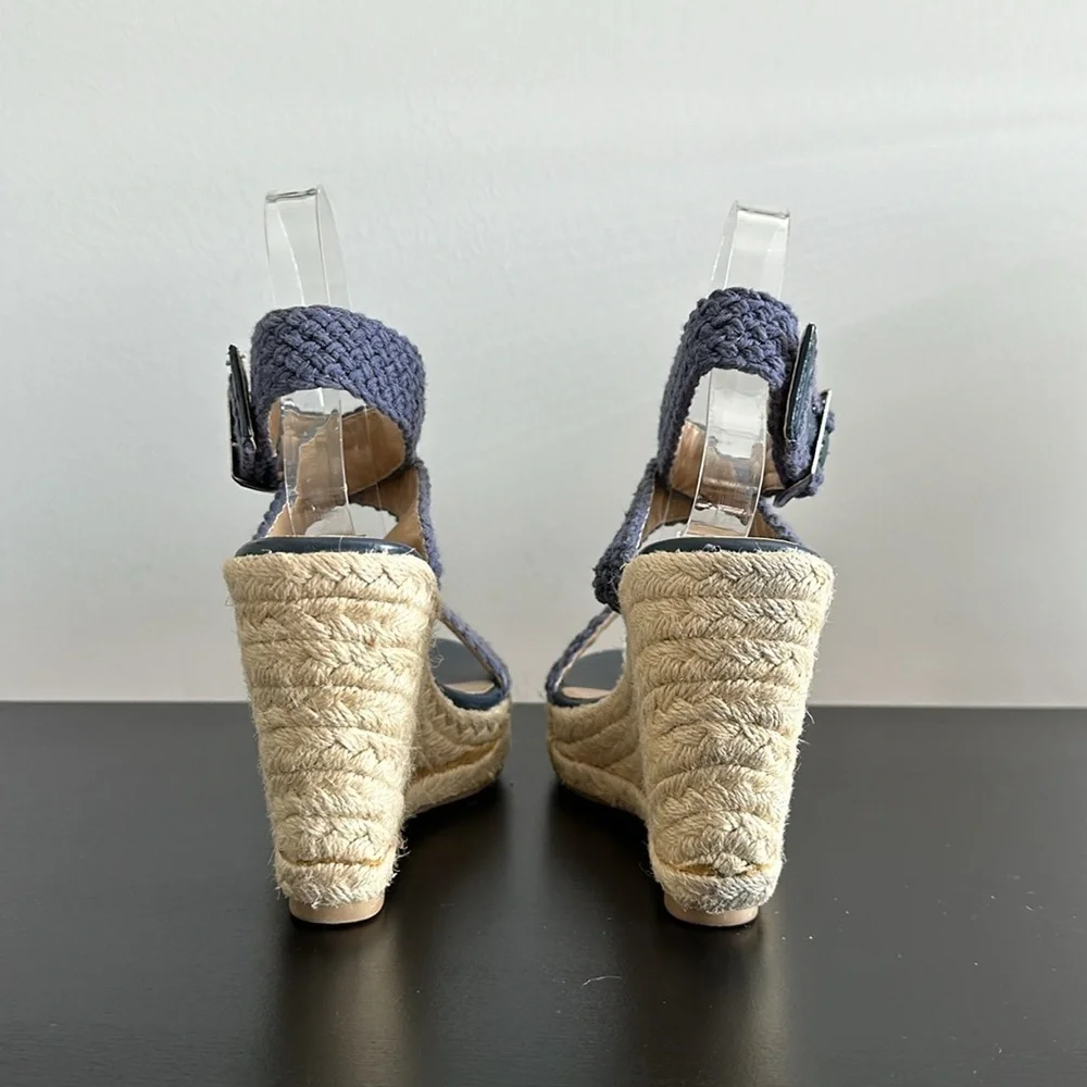 Charming Charlie Blue‎ Wedge Sandals Sz 6